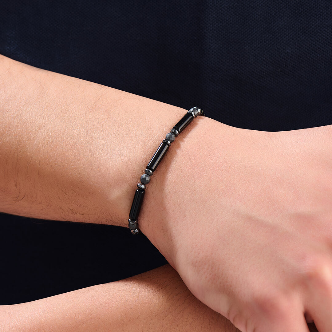 Agate Tube Beaded Bracelet for Men