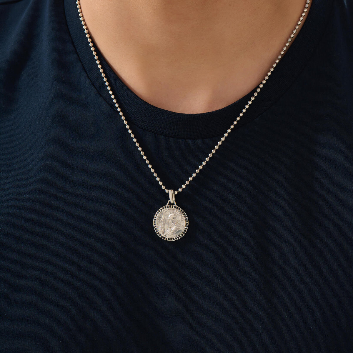 Ares Relief Pendant in 925 Sterling Silver for Men