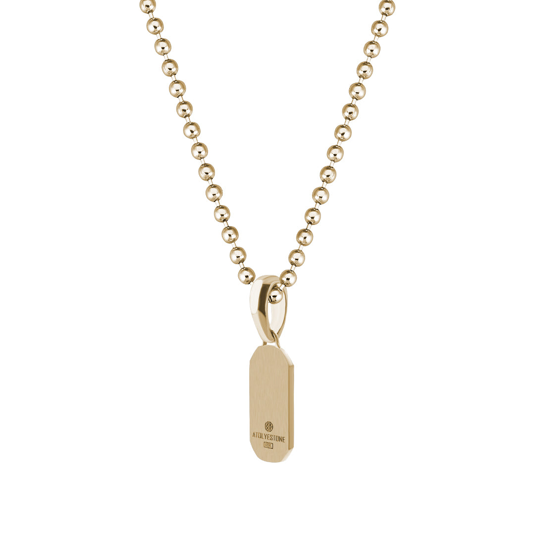 Black Tag Pendant in Gold