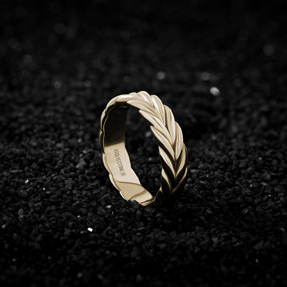 Braided Solid Gold Band Ring