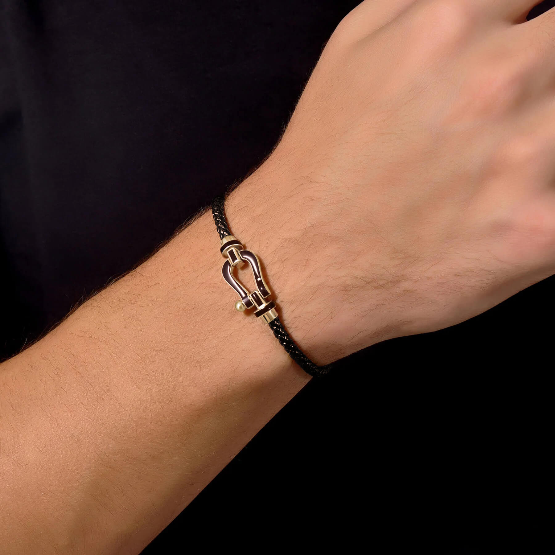 Men's Limited Edition Brown Enamel Leather Bracelet