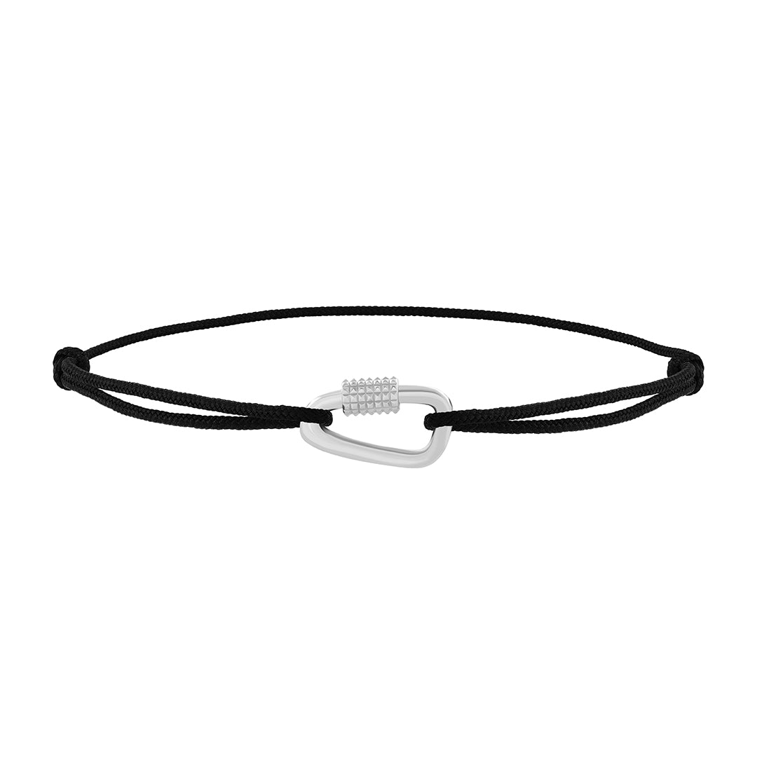 Carabiner Macrame Bracelet in Solid Silver