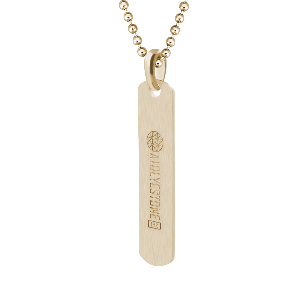 Classic Samurai Tag Necklace - Solid Gold (Pendant Only)