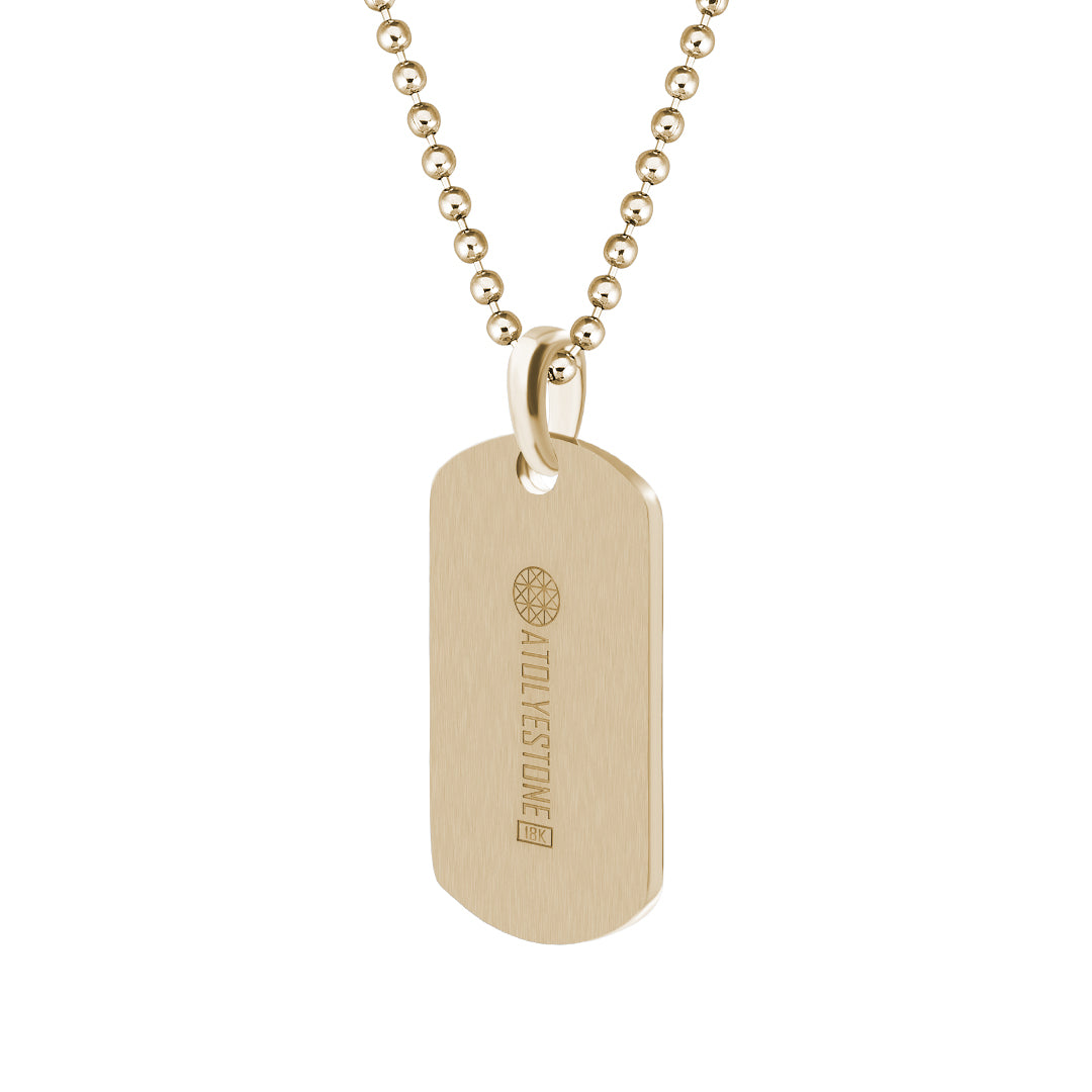 Classic Soldier Tag Necklace - Solid Gold (Pendant Only)