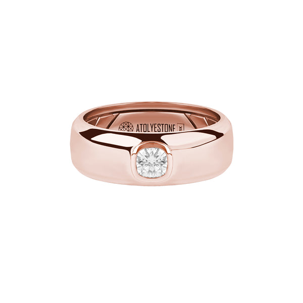 Men's 0.34ct Moissanite Band Ring in Solid Rose Gold