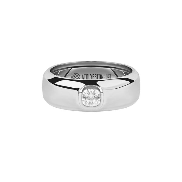 Men's 0.34ct Moissanite Band Ring in 925 Silver
