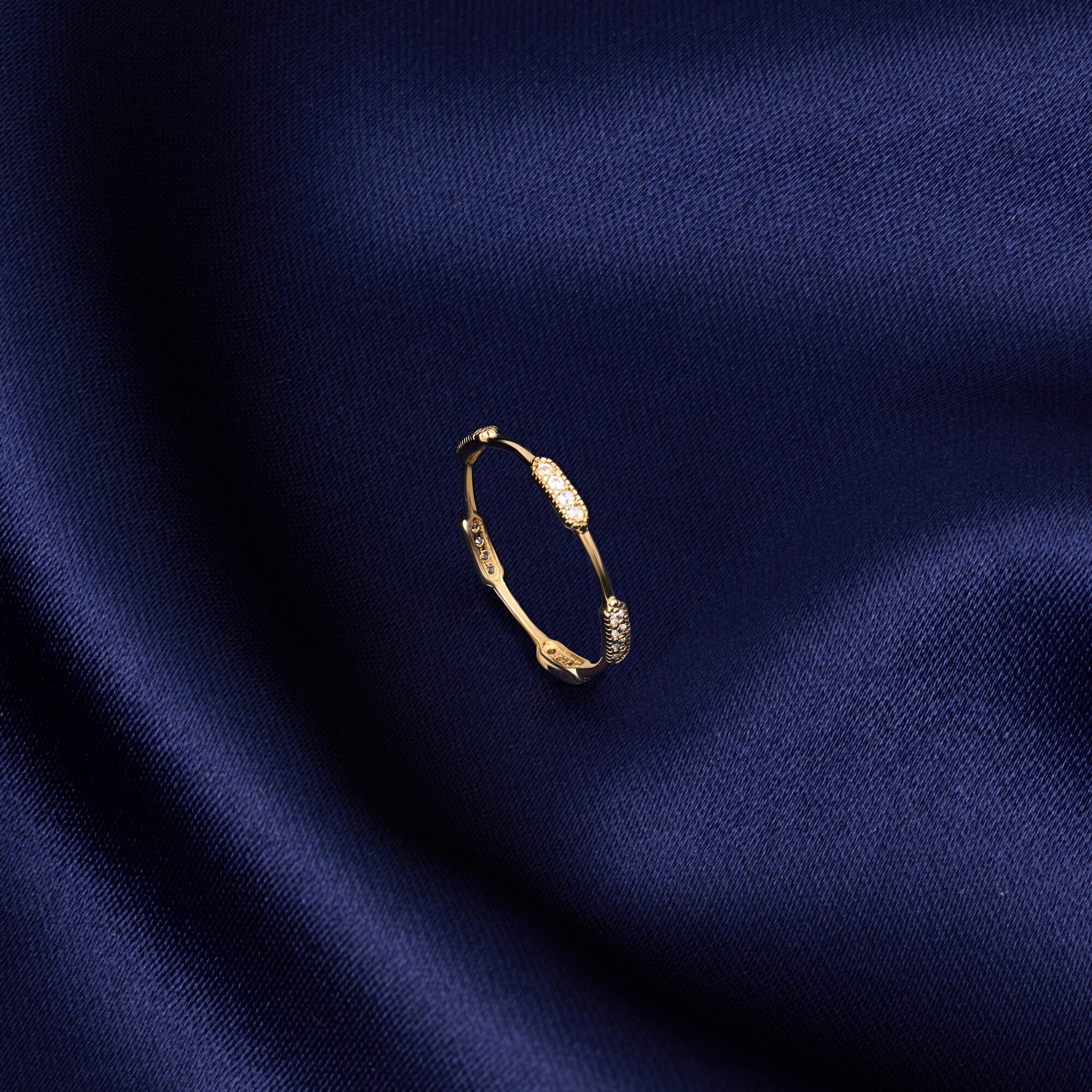 Solid Gold Diamond Milgrain Eternity Ring