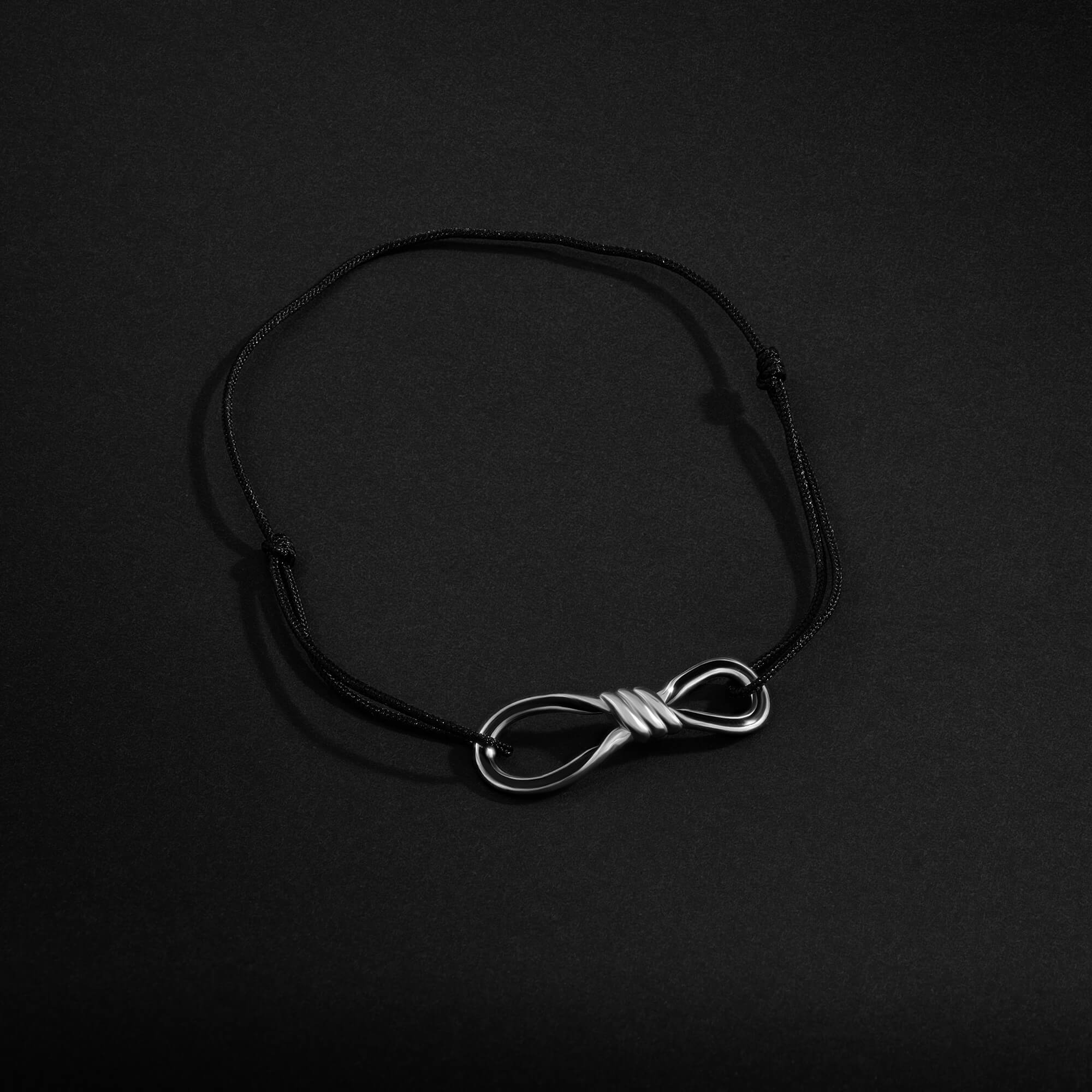 Solid Gold Enamel Infinity Knot Macrame Bracelet
