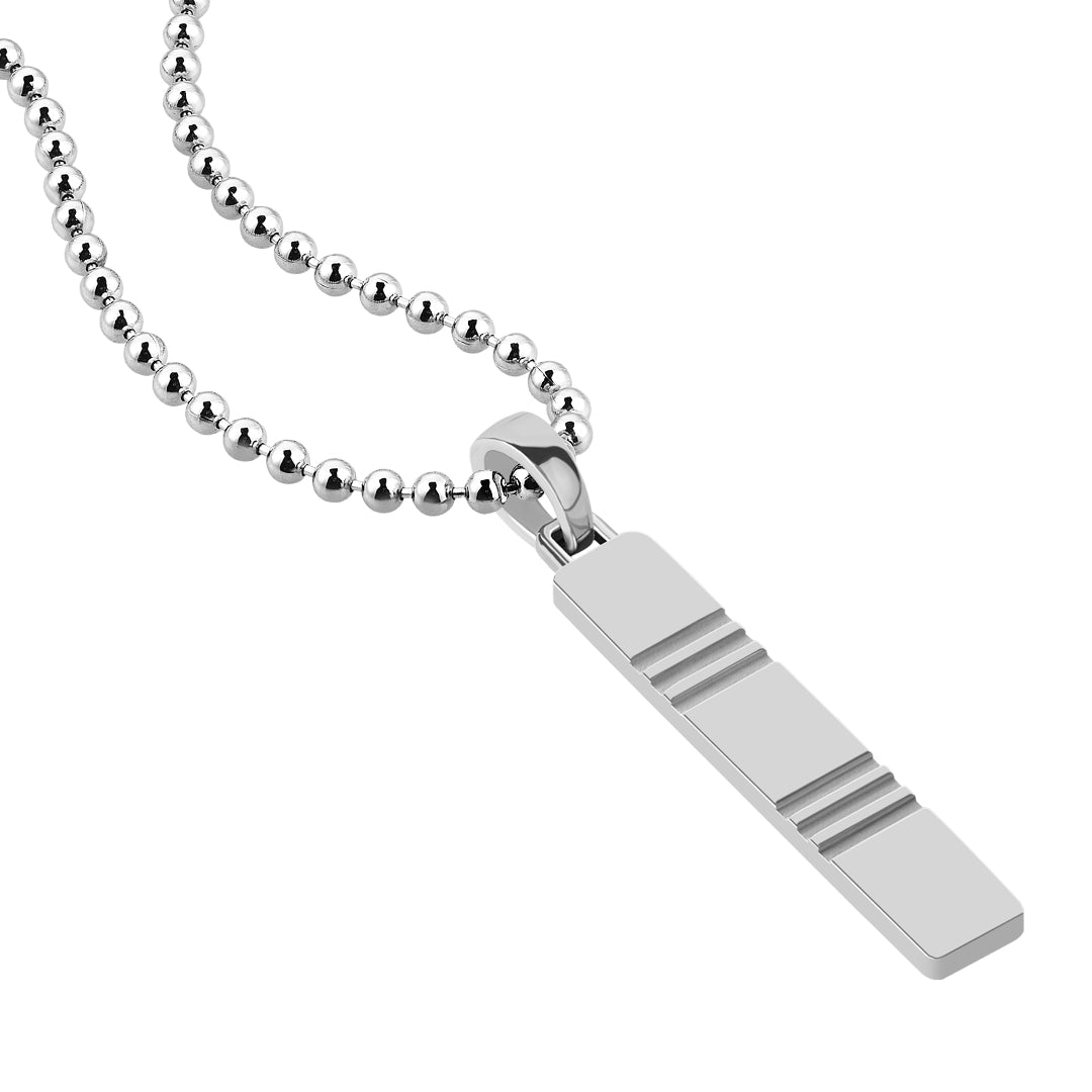 Men's Etched Tag Necklace in 925 Sterling Silver