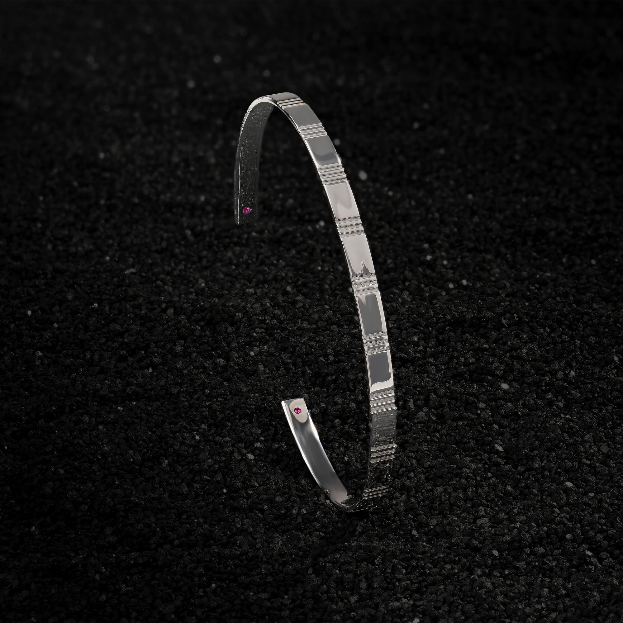Solid Gold Etched Cuff Bracelet for Men