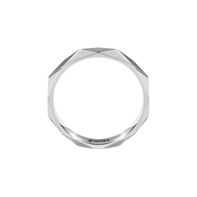 Men's Geometric Band Ring in Silver