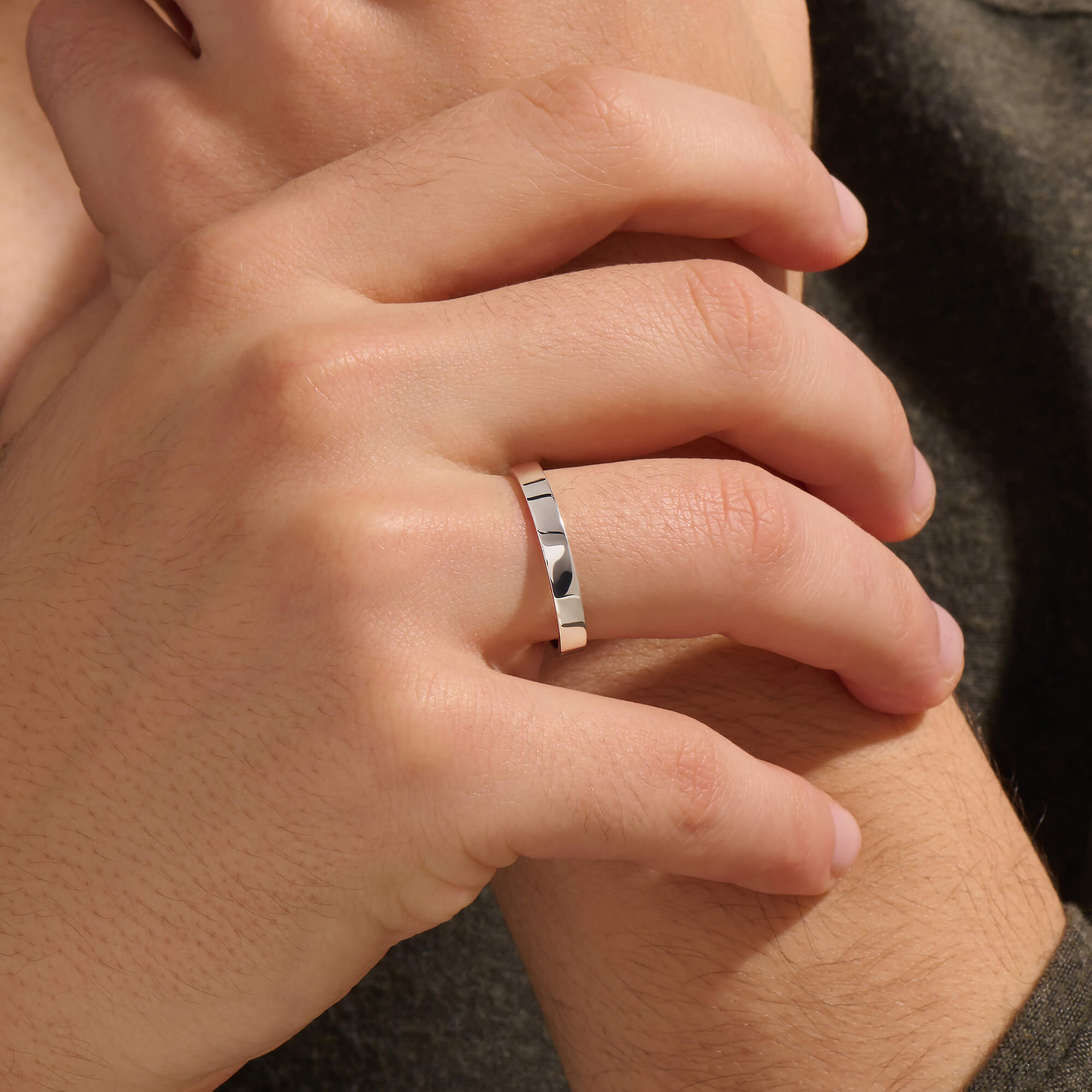 Men's Solid Gold Flat Band Ring