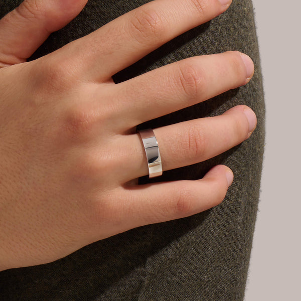 Men's Flat Band Ring in 925 Sterling Silver