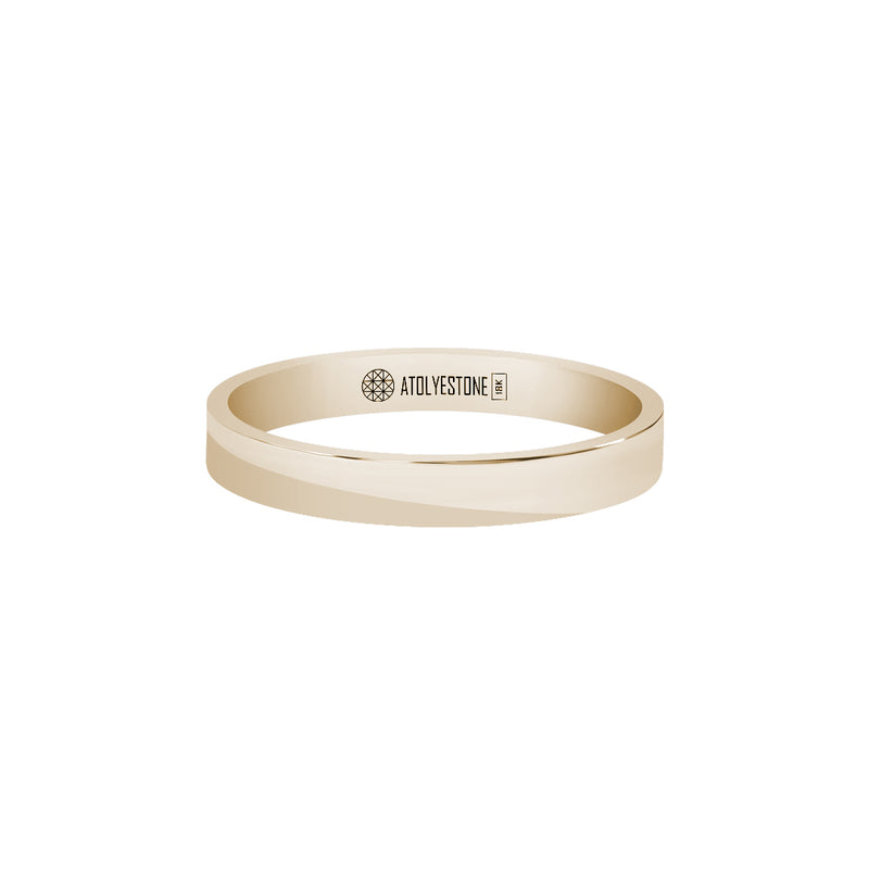 Men's Solid Yellow Gold Flat Band Ring - 3mm