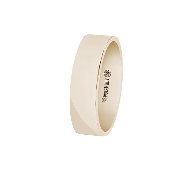 Men's Solid Gold Flat Wedding Band Ring