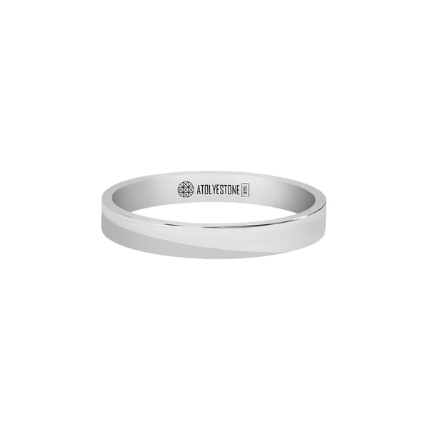 Men's Flat Band Ring in 925 Sterling Silver - 3mm