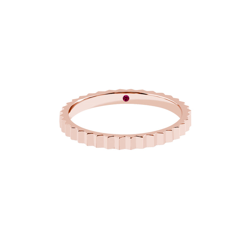 Men's Solid Gold Gear Band Ring - Rose Gold