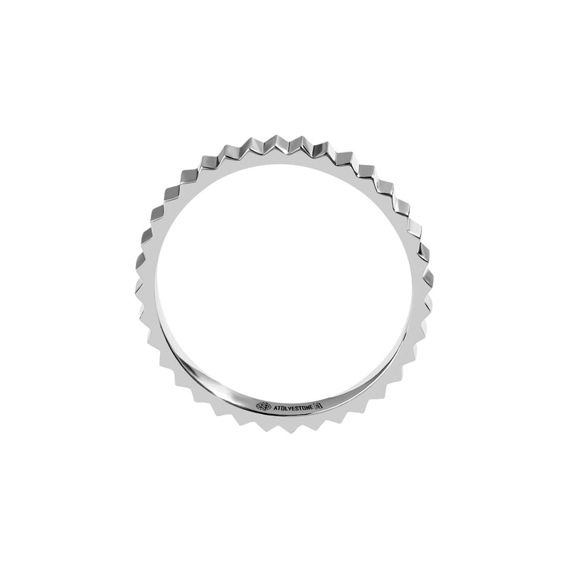Men's Jagged Band Ring in 925 Sterling Silver