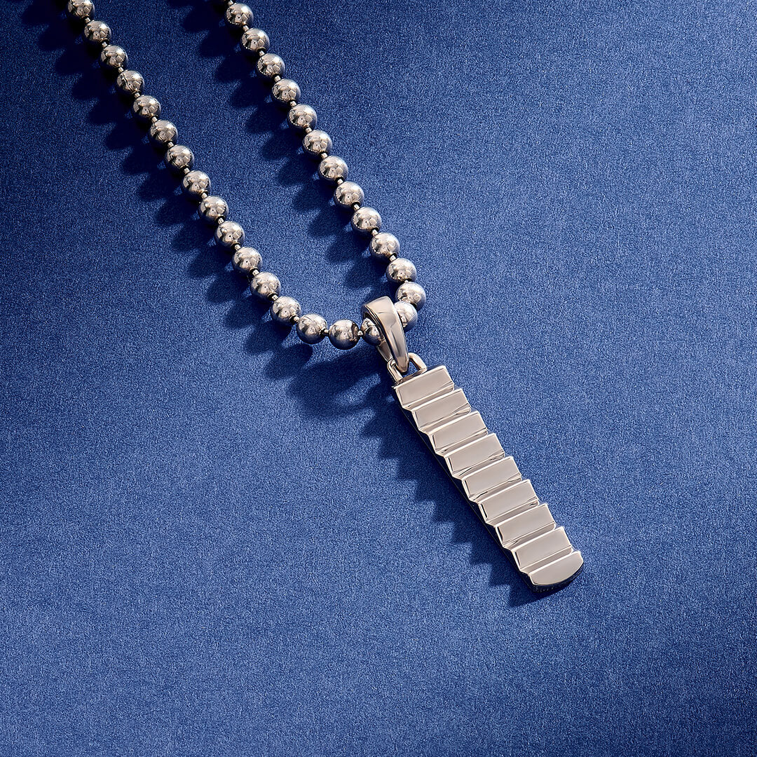 Men's 925 Sterling Silver Gear Design Tag Pendant