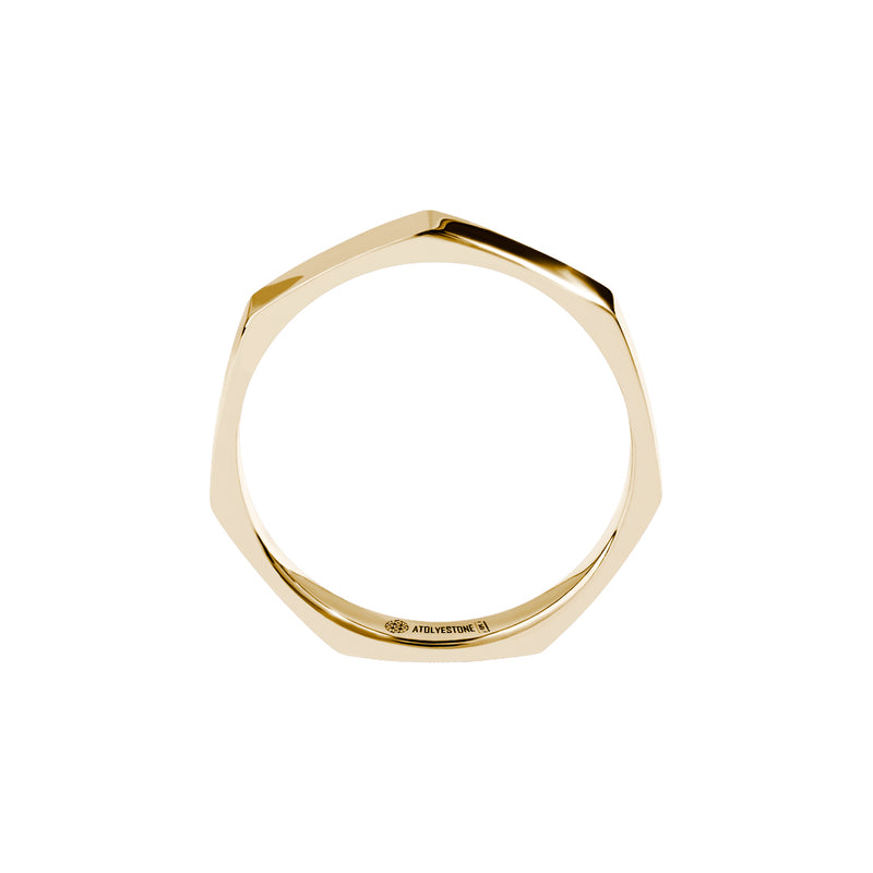 Men's Solid Gold Edgy Wedding Band