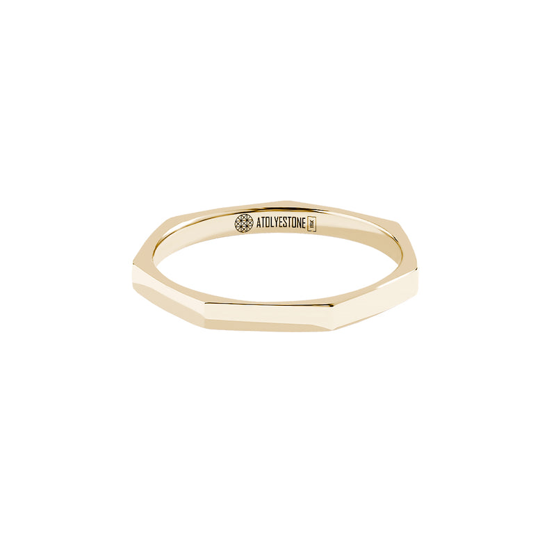 Solid Gold Geometric Band Ring for Men