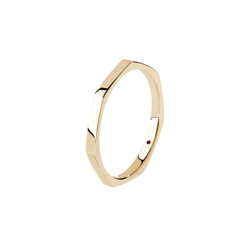 Men's Geometric Band Ring in Real Gold