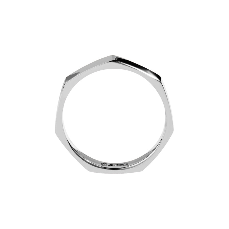Men's Geometric Band Ring in 925 Sterling Silver