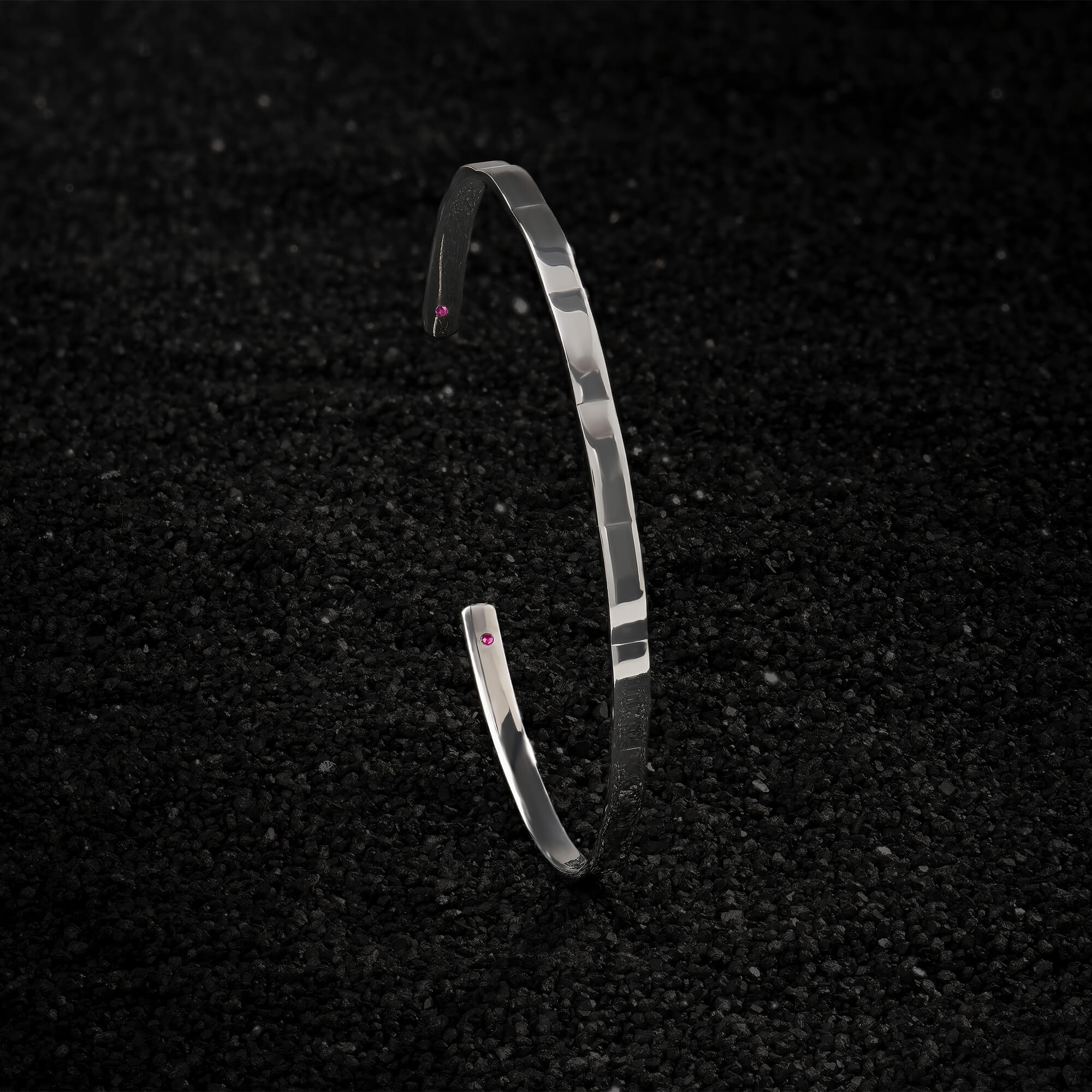 Solid Silver Geometric Cuff Bracelet