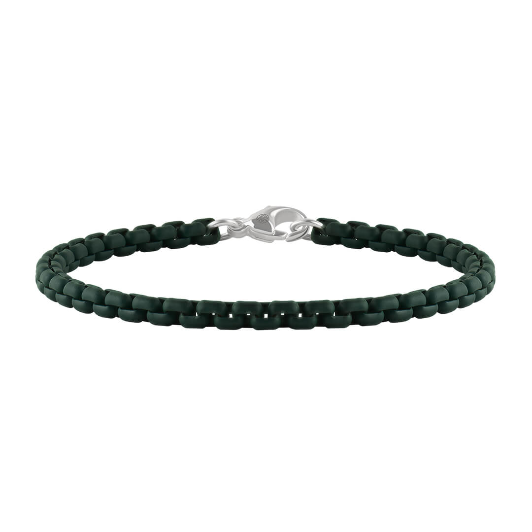 Atolyestone Green Box Chain Bracelet