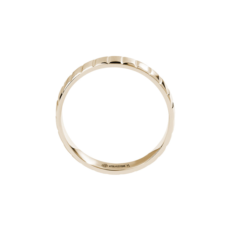 Solid Gold Cube Design Band Ring for Men