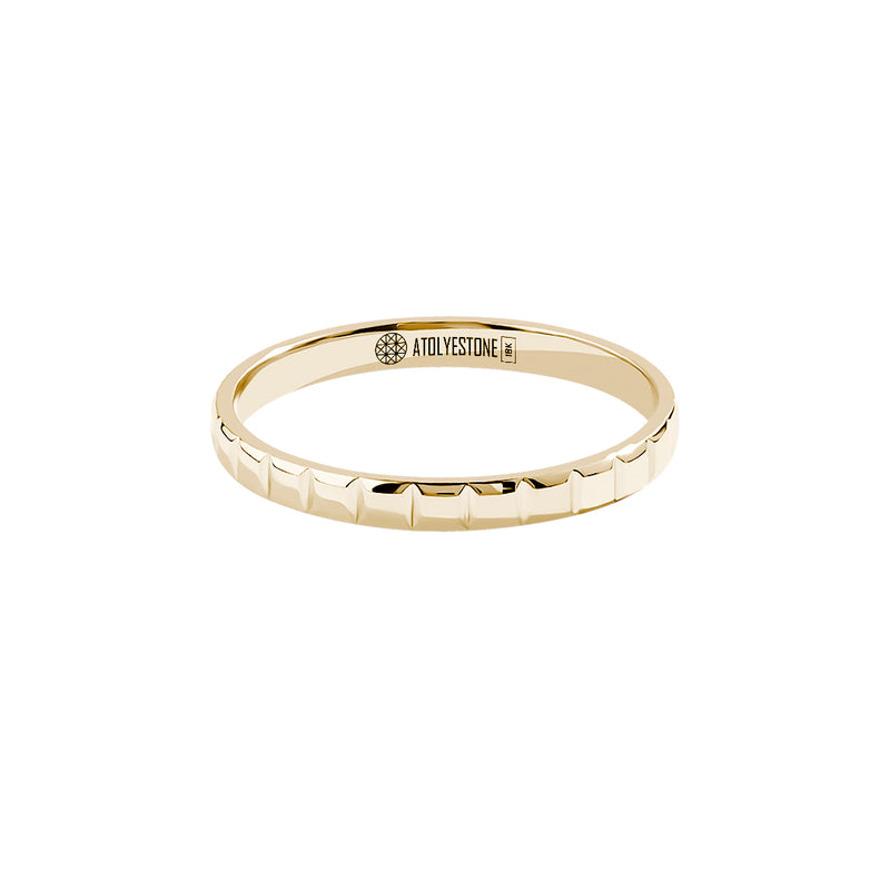 Men's Ice Cube Wedding Band Ring in Real Gold