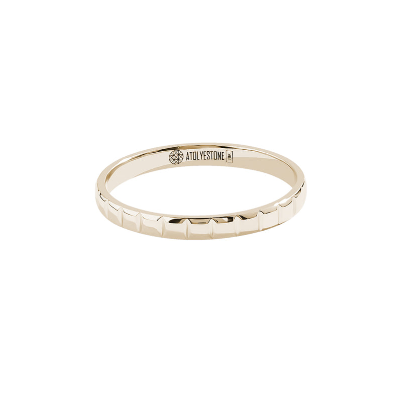 Men's Ice Cube Wedding Band Ring in Real Gold