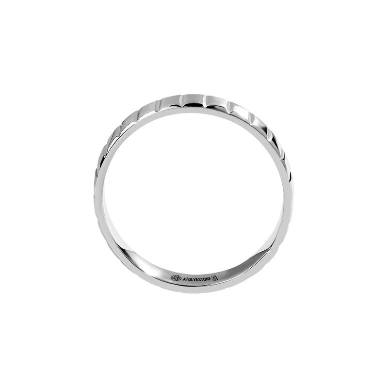 Men's 925 Solid Silver Cube Wedding Band Ring