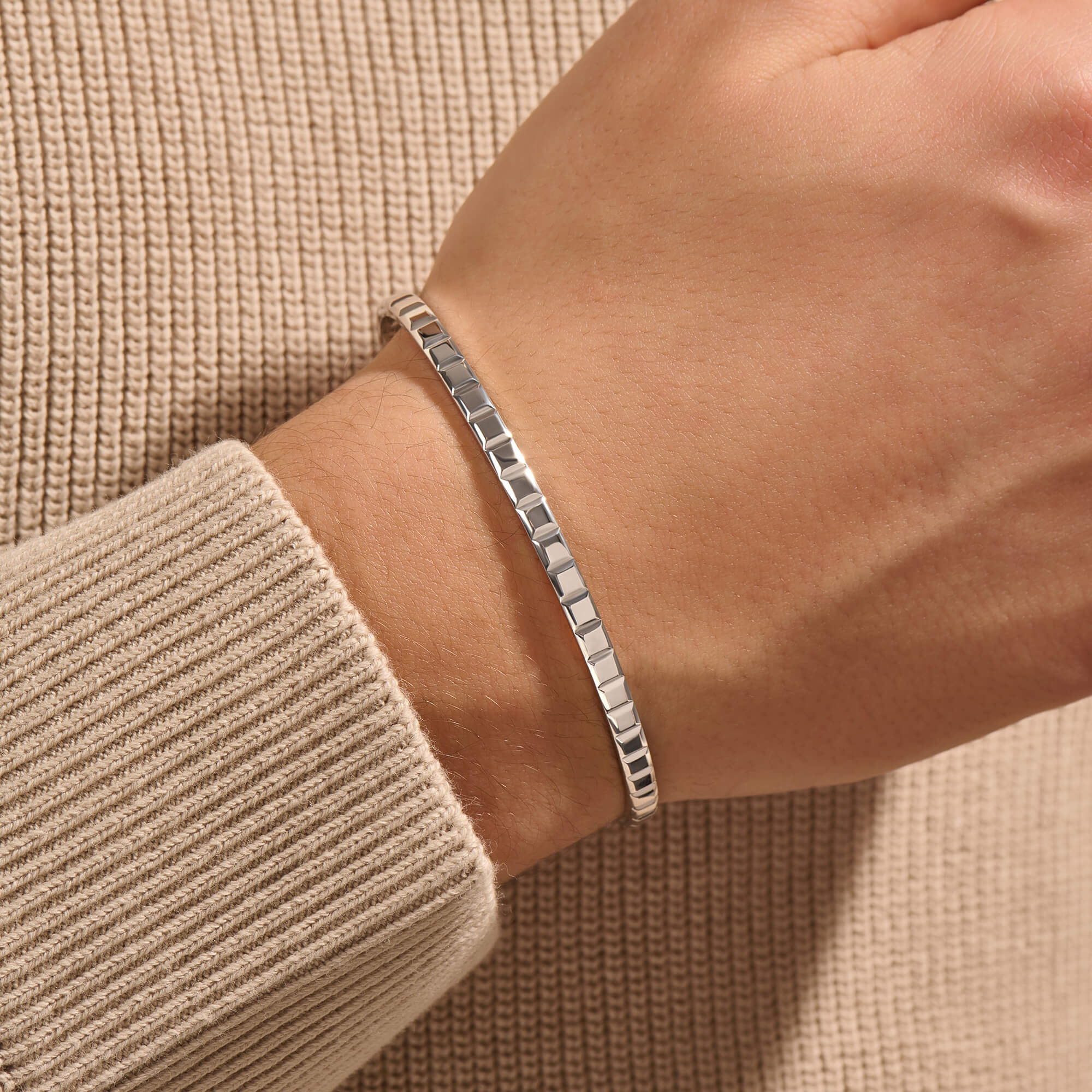 Men's Designer Cuff Bracelet in Real Gold
