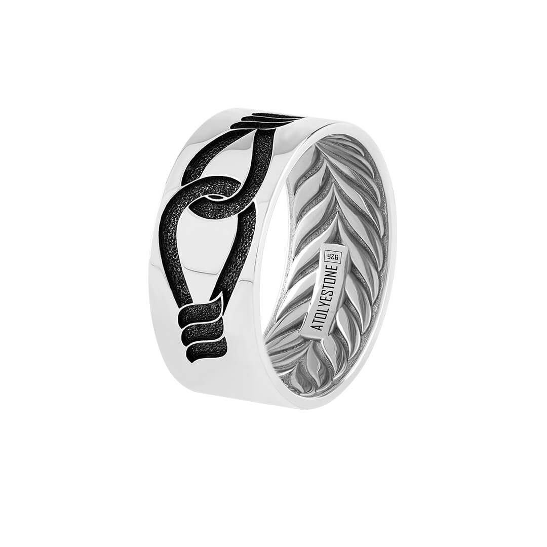 Infinity Engraved Band Ring in 925 Sterling Silver