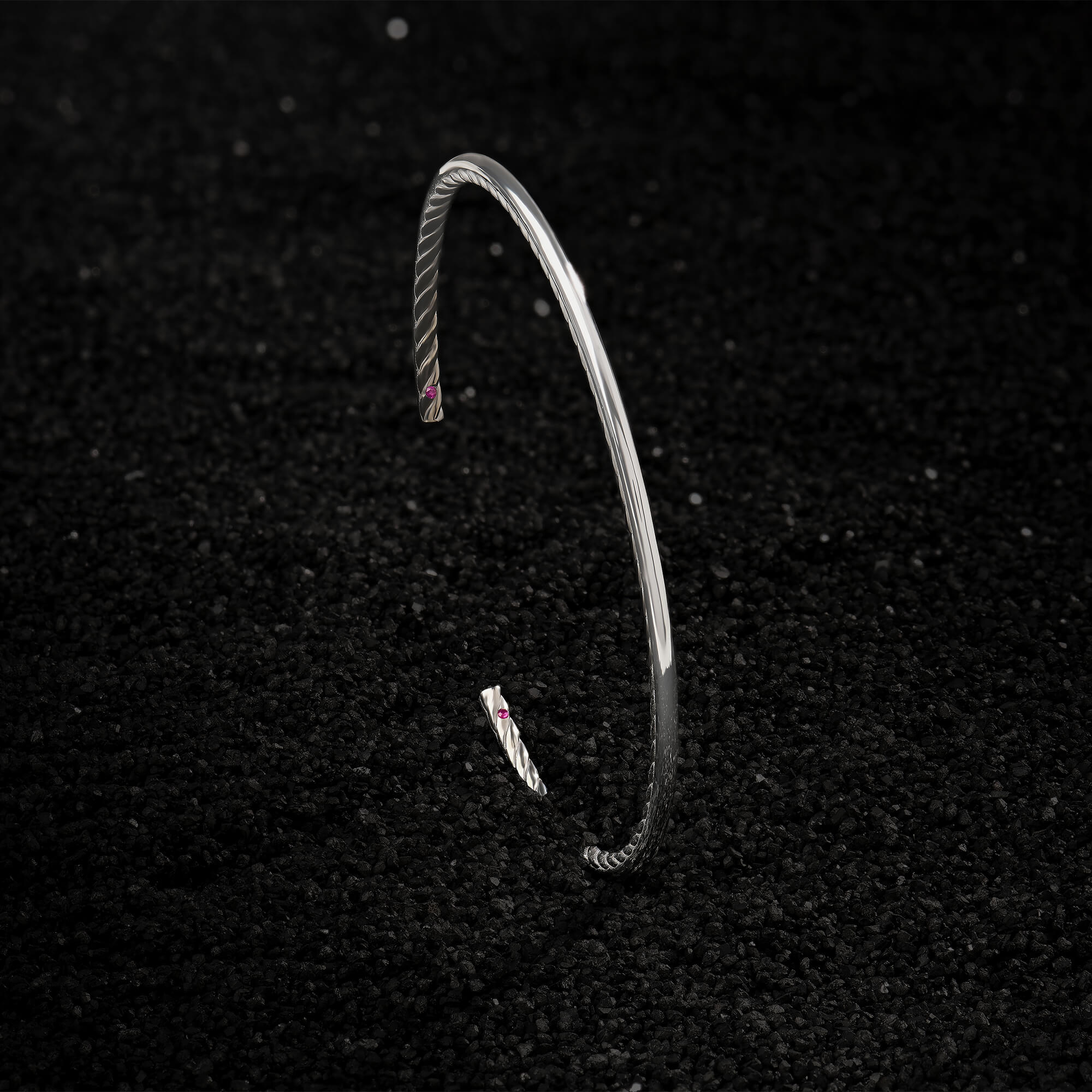 925 Sterling Silver Inner Twist Thin Cuff Bracelet