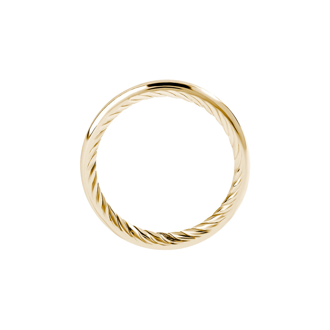 Men's Hidden Twist Slim Ring in Solid Gold