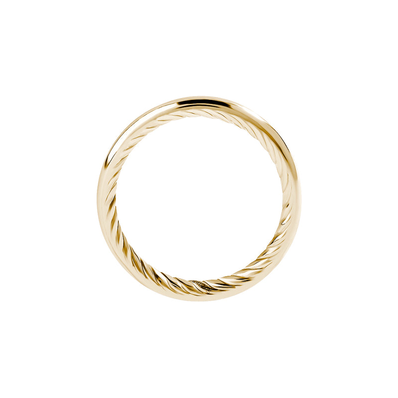 Men's Hidden Twist Slim Ring in Solid Gold