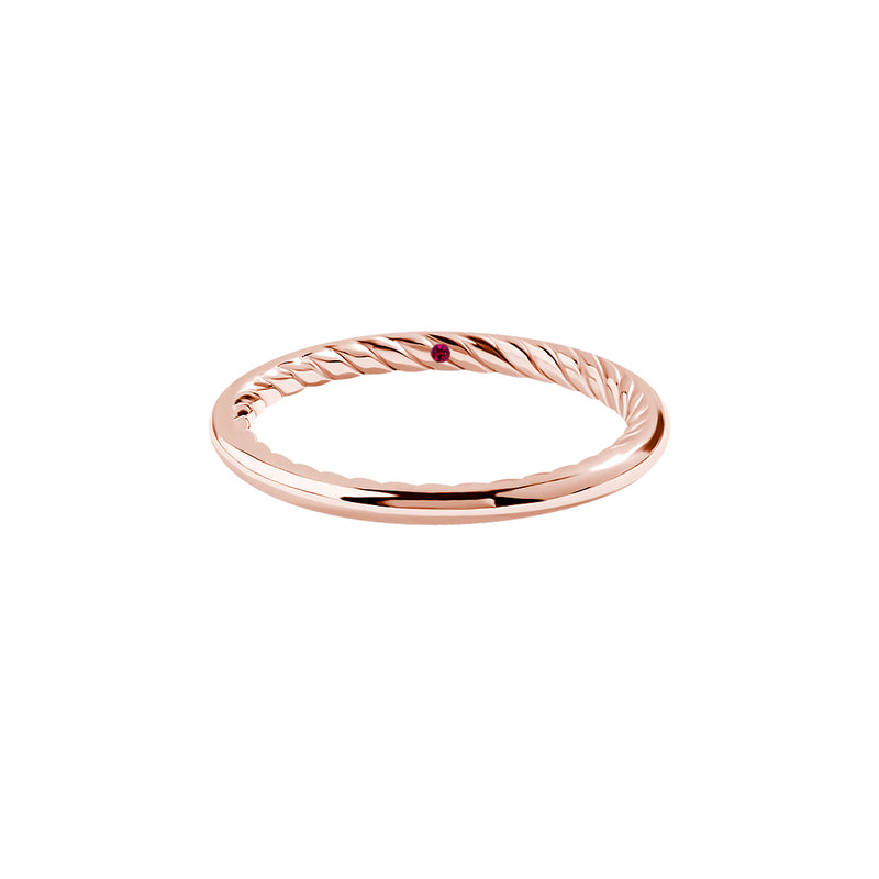 Solid Gold Inner Twist Ring - Rose Gold