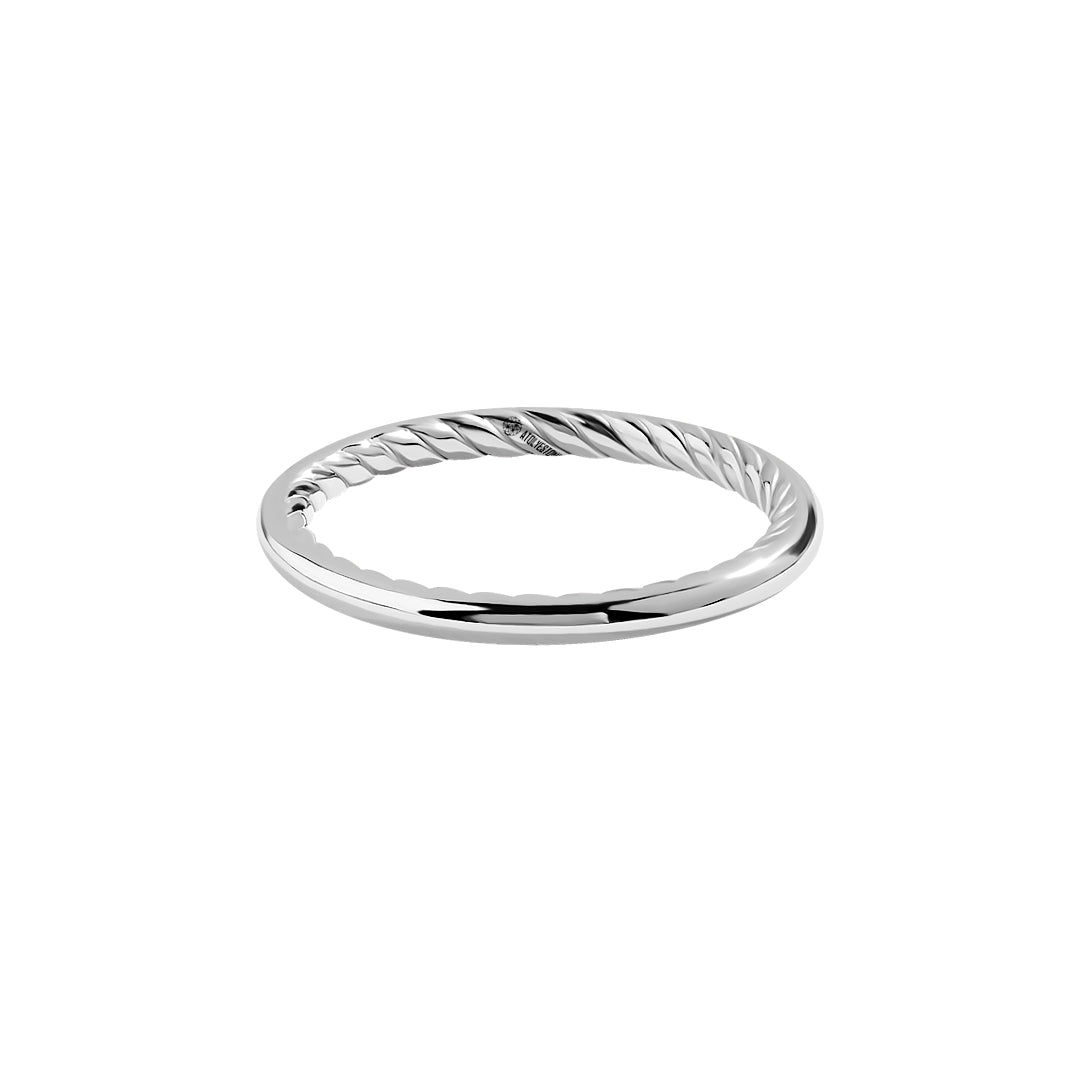 Men's 925 Sterling Silver 2mm Inner Twist Ring