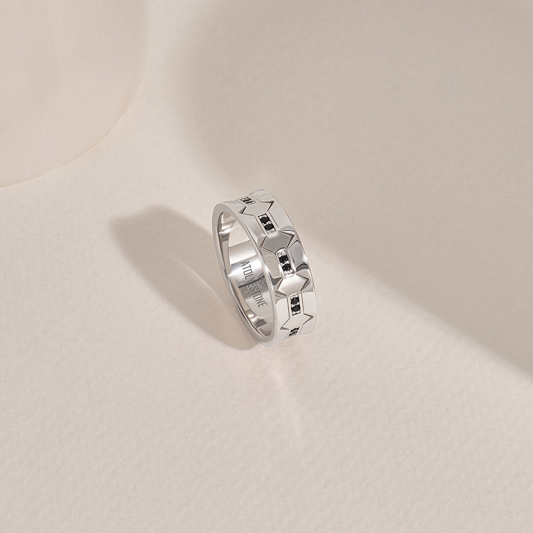 Iron Edge Band Ring in 925 Sterling Silver