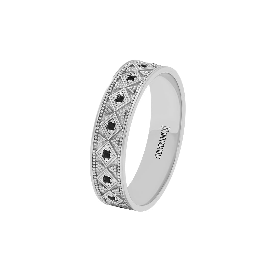 925 Silver Lattice Band Ring