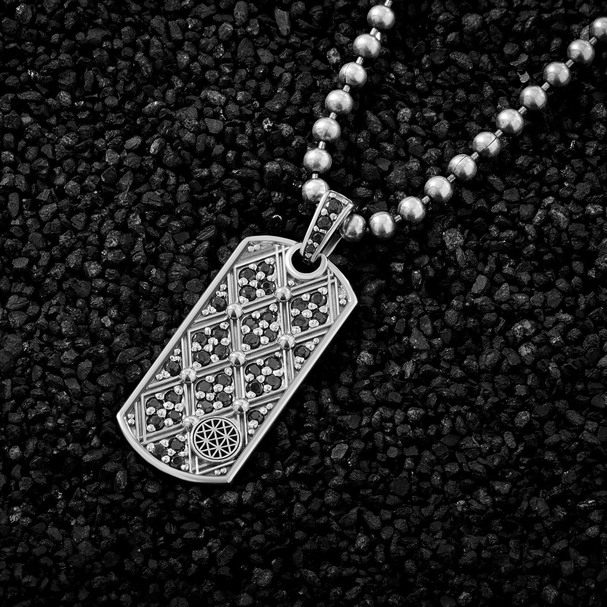 Sterling Silver Lattice Tag Pendant