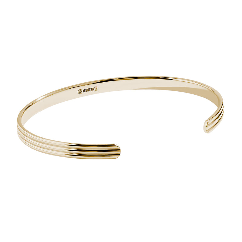 5.40mm Real Gold Lined Cuff Bracelet - Yellow Gold
