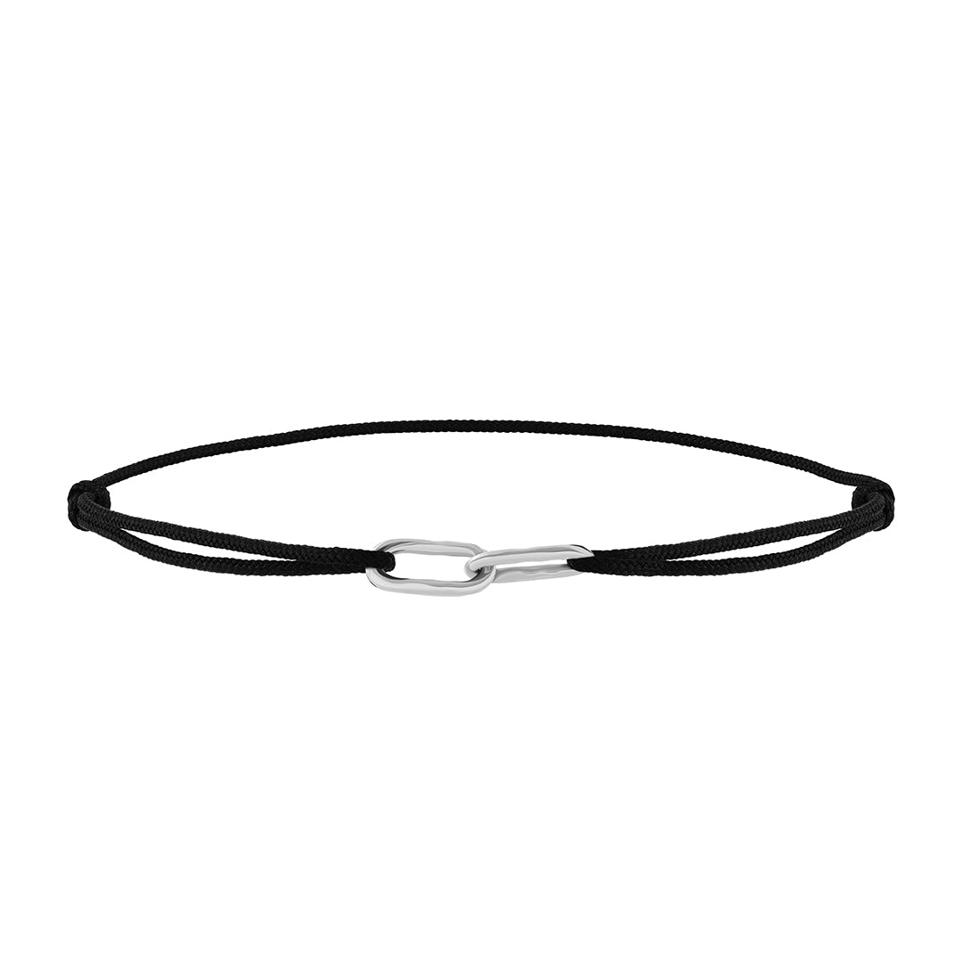 Link Macrame Bracelet in Solid Silver