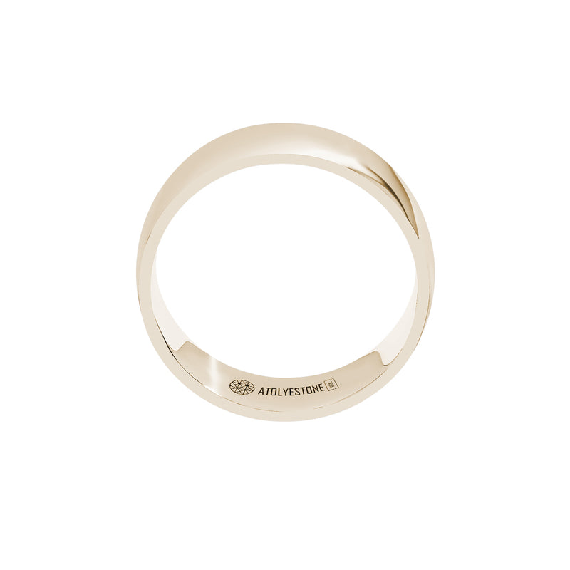 Low Dome Band in Solid Gold