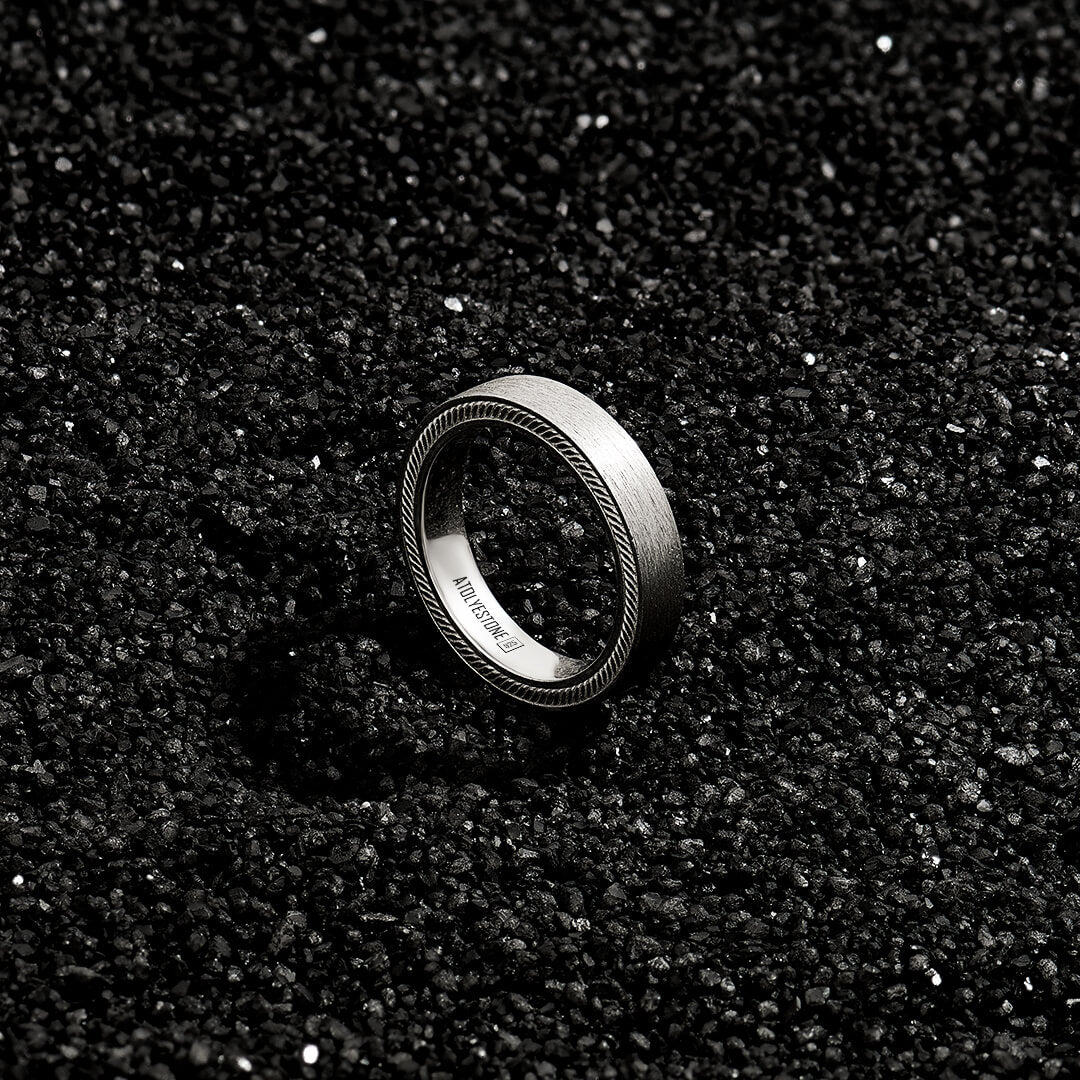 Men's Hidden Rope Band Ring in 925 Sterling Silver
