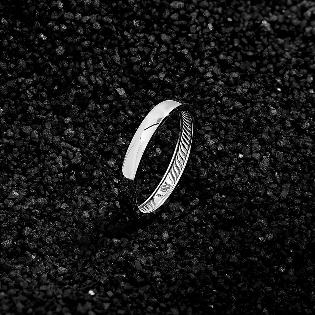 Men's Inner Rope Twisted Ring in 925 Sterling Silver