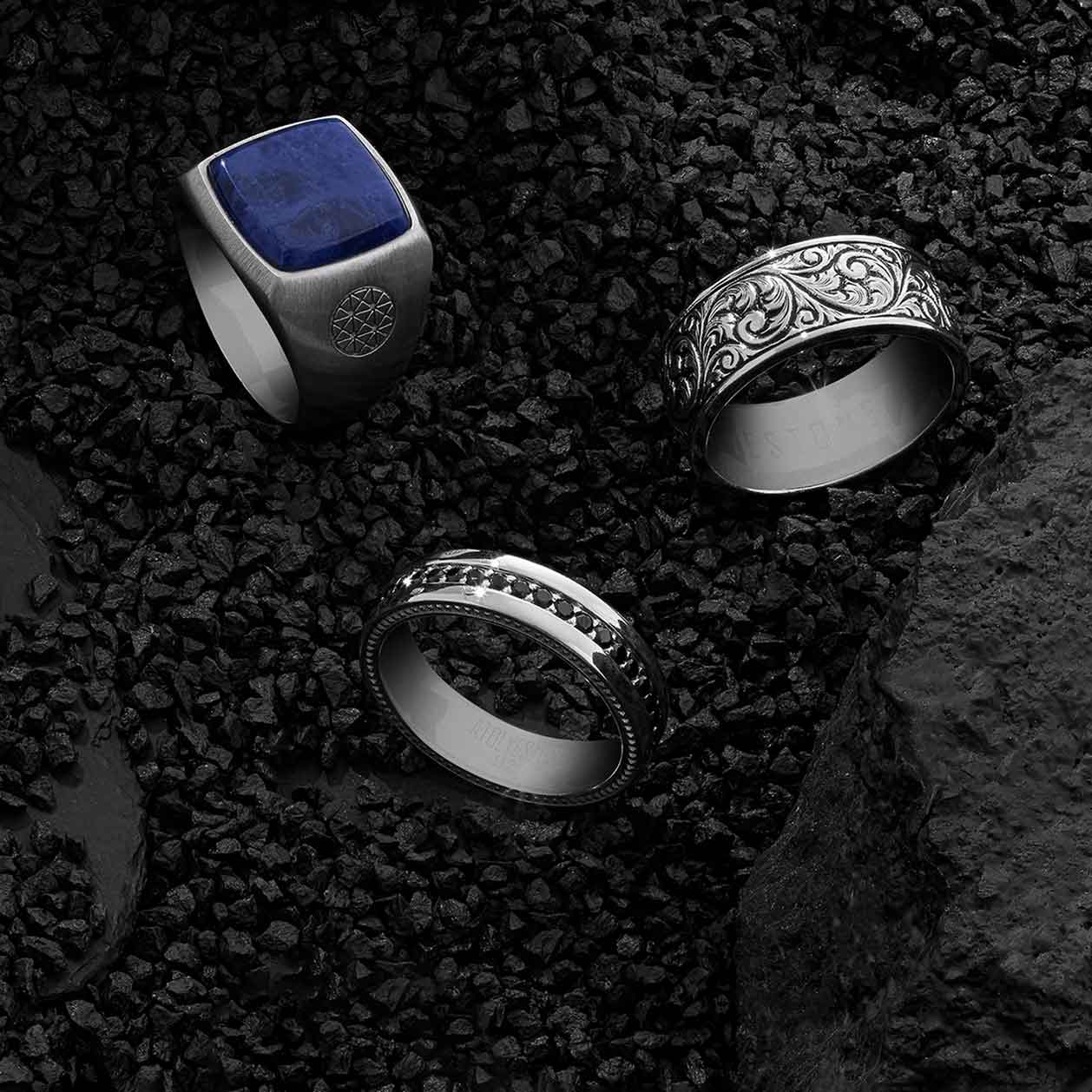 Atolyestone Men's 925 Silver Rings