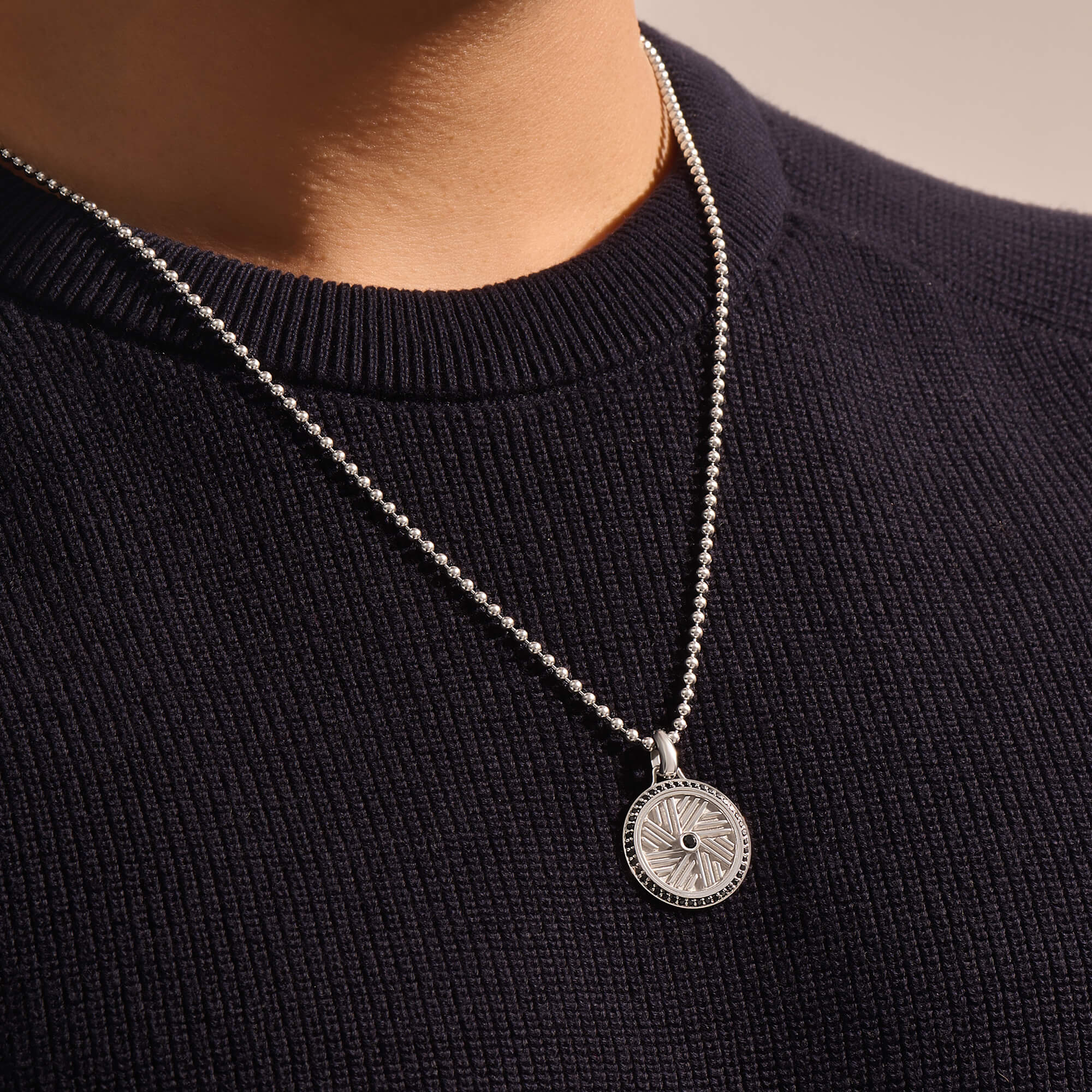 Men's Millstone Pendant in Solid Silver